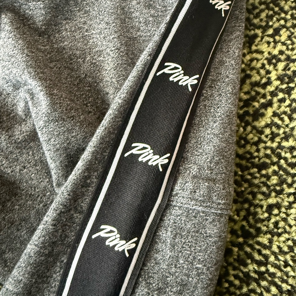 PINK Victoria's Secret Charcoal Leggings with Black Side Stripe - Picture 3 of 8